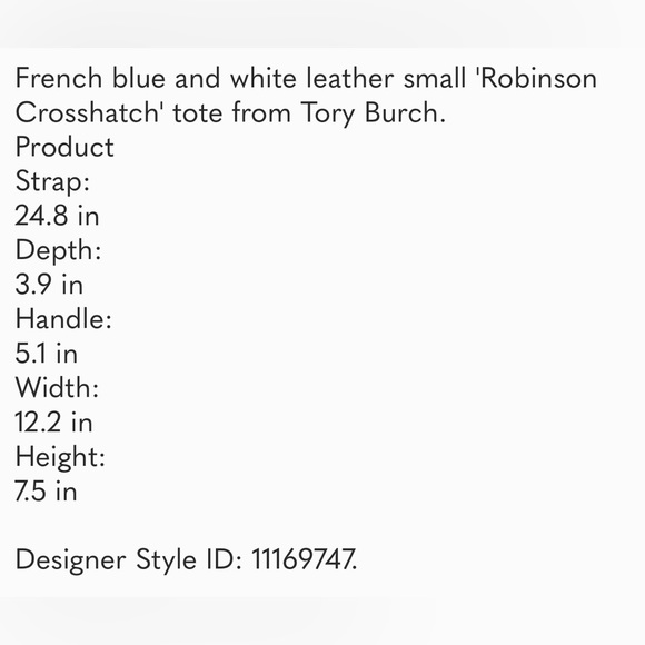 🌸ON SALE🌸Brand New Tory Burch small 'Robinson Crosshatch' tote 100% Authentic! - Picture 11 of 11